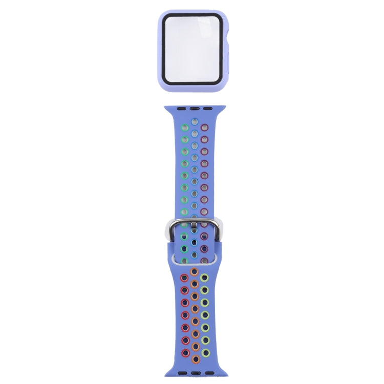 Cinturino di ricambio in silicone + custodia protettiva con set di protezioni per lo schermo per la serie Apple Watch, 3 & 2 & 1 38mm