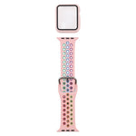 Cinturino di ricambio in silicone + custodia protettiva con set di protezioni per lo schermo per la serie Apple Watch, 3 & 2 & 1 38mm