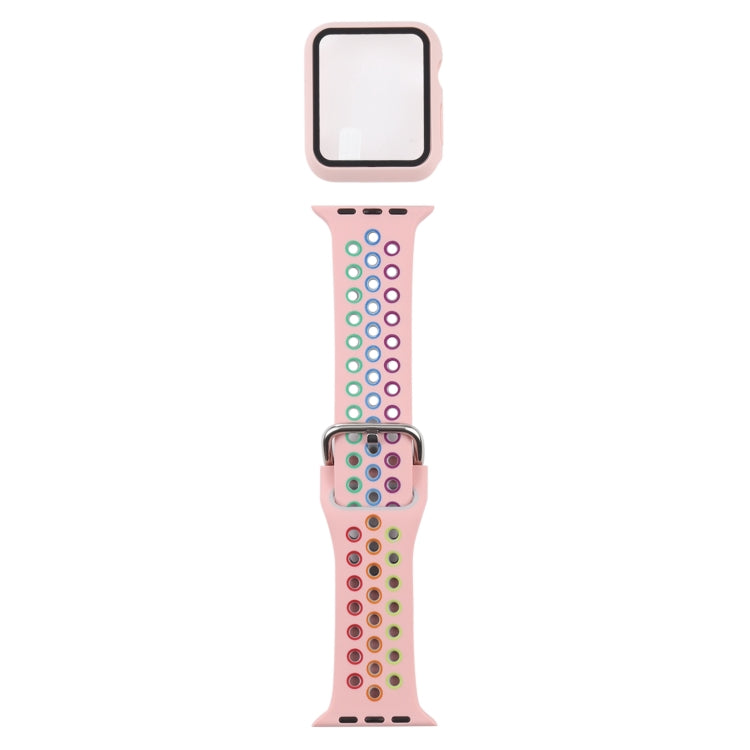 Cinturino di ricambio in silicone + custodia protettiva con set di protezioni per lo schermo per la serie Apple Watch, 3 & 2 & 1 38mm