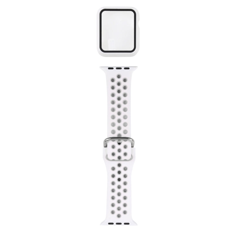 Cinturino di ricambio in silicone + custodia protettiva con set di protezioni per lo schermo per la serie Apple Watch, 3 & 2 & 1 38mm