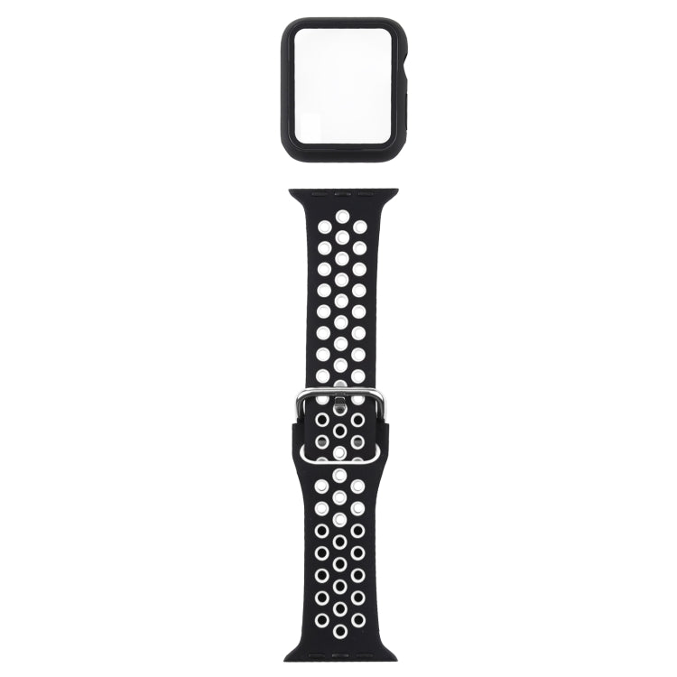 Cinturino di ricambio in silicone + custodia protettiva con set di protezioni per lo schermo per la serie Apple Watch, 3 & 2 & 1 42mm