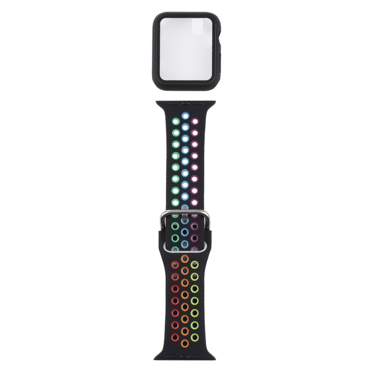 Cinturino di ricambio in silicone + custodia protettiva con set di protezioni per lo schermo per la serie Apple Watch, 3 & 2 & 1 42mm