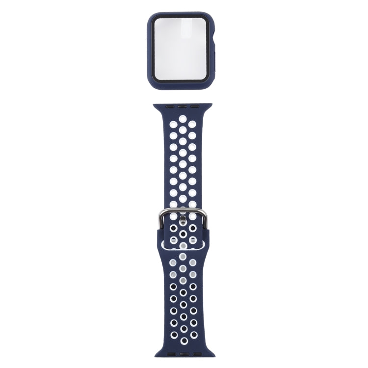 Cinturino di ricambio in silicone + custodia protettiva con set di protezioni per lo schermo per la serie Apple Watch, 3 & 2 & 1 42mm