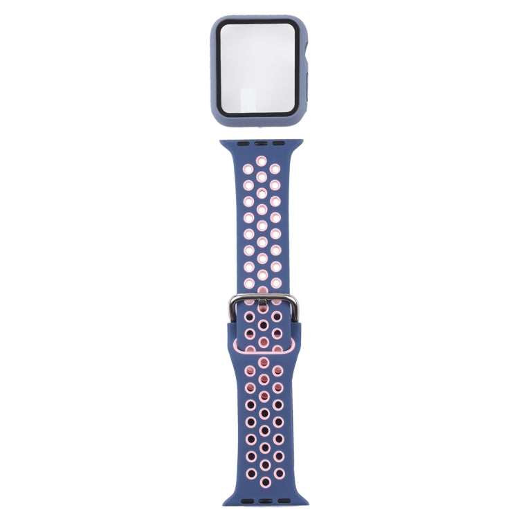 Cinturino di ricambio in silicone + custodia protettiva con set di protezioni per lo schermo per la serie Apple Watch, 3 & 2 & 1 42mm