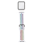 Cinturino di ricambio in silicone + custodia protettiva con set di protezioni per lo schermo per la serie Apple Watch, 3 & 2 & 1 42mm