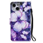 Custodia portafoglio in pelle flip con motivo 3D per iPhone 13