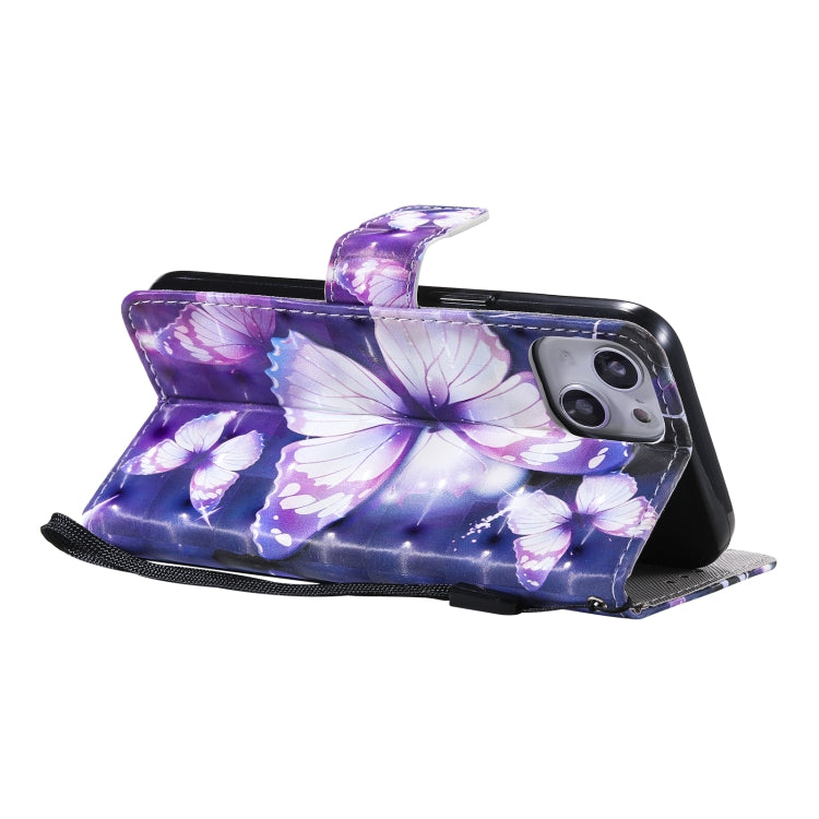 Custodia portafoglio in pelle flip con motivo 3D per iPhone 13
