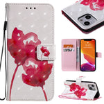 Custodia portafoglio in pelle flip con motivo 3D per iPhone 13