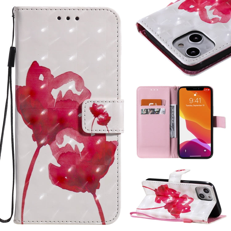 Custodia portafoglio in pelle flip con motivo 3D per iPhone 13