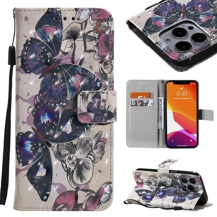 Custodia portafoglio in pelle flip con motivo 3D per iPhone 13