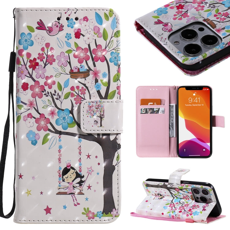 Custodia portafoglio in pelle flip con motivo 3D per iPhone 13