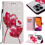 Custodia portafoglio in pelle flip con motivo 3D per iPhone 13