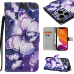 Custodia portafoglio in pelle flip con motivo 3D per iPhone 13