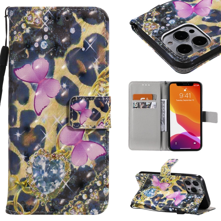 Custodia portafoglio in pelle flip con motivo 3D per iPhone 13