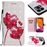 Custodia portafoglio in pelle flip con motivo 3D per iPhone 13