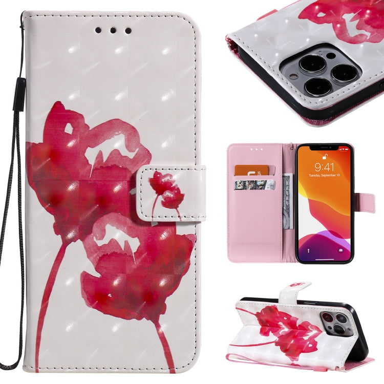 Custodia portafoglio in pelle flip con motivo 3D per iPhone 13