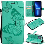 Custodia portafoglio in pelle con farfalla per iPhone 13 Pro Max