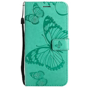Custodia in pelle a ribalta orizzontale con motivo a farfalla in rilievo 3D con supporto, slot per schede, portafoglio e cordino, For iPhone 13 Pro Max