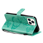 Custodia portafoglio in pelle con farfalla per iPhone 13 Pro Max