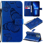 Custodia portafoglio in pelle con farfalla per iPhone 13 Pro Max