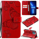 Custodia portafoglio in pelle con farfalla per iPhone 13 Pro Max
