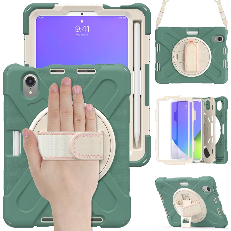 Custodia protettiva in silicone + PC con supporto e tracolla, For iPad mini 6 / mini 2024