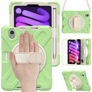 Custodia protettiva in silicone + PC con supporto e tracolla, For iPad mini 6 / mini 2024