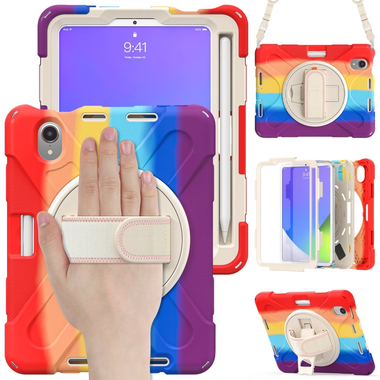 Custodia protettiva in silicone + PC con supporto e tracolla, For iPad mini 6 / mini 2024