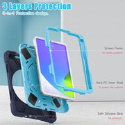 Custodia protettiva in silicone + PC con supporto e tracolla, For iPad mini 6 / mini 2024, For iPad mini 6