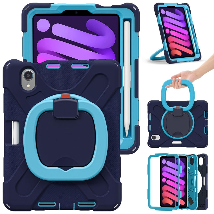 Custodia protettiva in silicone + PC con supporto e tracolla, For iPad mini 6 / mini 2024, For iPad mini 6