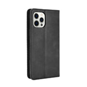 Custodia in pelle a vibrazione orizzontale con motivo retrò con fibbia magnetica con supporto, slot per schede e portafoglio, For iPhone 13 mini, For iPhone 13, For iPhone 13 Pro, For iPhone 13 Pro Max