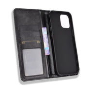 Custodia in pelle a vibrazione orizzontale con motivo retrò con fibbia magnetica con supporto, slot per schede e portafoglio, For iPhone 13 mini, For iPhone 13, For iPhone 13 Pro, For iPhone 13 Pro Max
