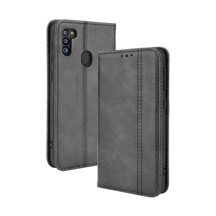 Custodia portafoglio in pelle con fibbia magnetica per smartphone