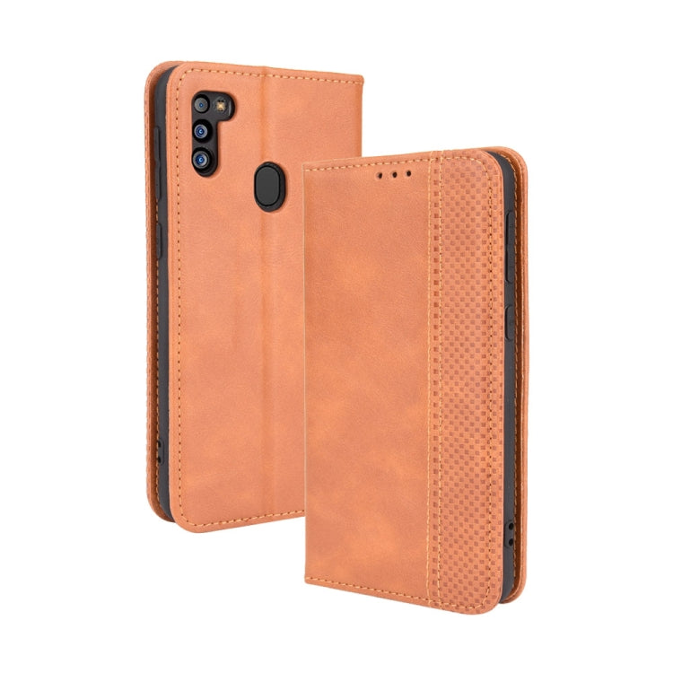 Custodia portafoglio in pelle con fibbia magnetica per smartphone