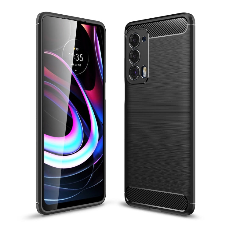 Custodia in TPU in fibra di carbonio con trama spazzolata, For Motorola Moto Edge 2021, For Motorola Moto G60S