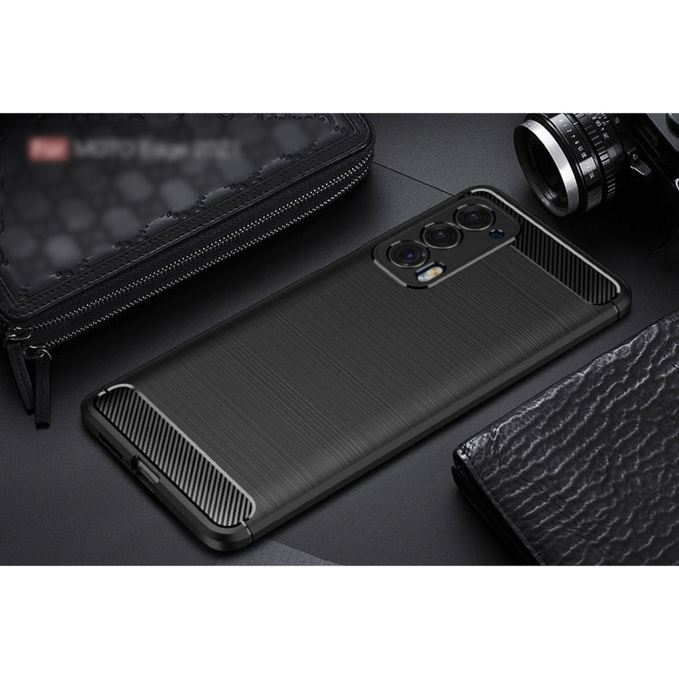 Custodia in TPU in fibra di carbonio con trama spazzolata, For Motorola Moto Edge 2021, For Motorola Moto G60S