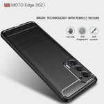 Custodia in TPU in fibra di carbonio con trama spazzolata, For Motorola Moto Edge 2021, For Motorola Moto G60S