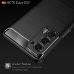 Custodia in TPU in fibra di carbonio con trama spazzolata, For Motorola Moto Edge 2021, For Motorola Moto G60S