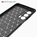 Custodia in TPU in fibra di carbonio con trama spazzolata, For Motorola Moto Edge 2021, For Motorola Moto G60S