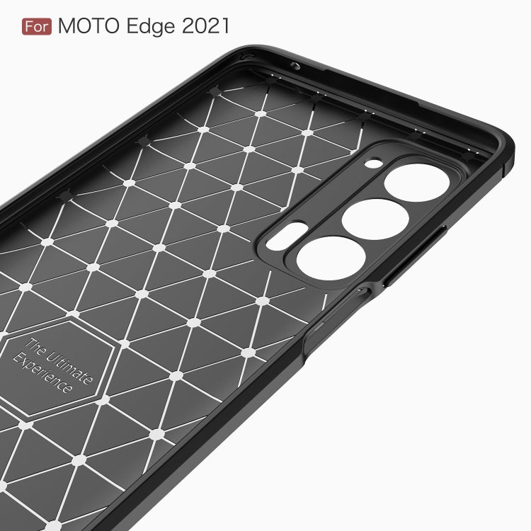 Custodia in TPU in fibra di carbonio con trama spazzolata, For Motorola Moto Edge 2021, For Motorola Moto G60S