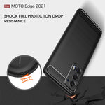 Custodia in TPU in fibra di carbonio con trama spazzolata, For Motorola Moto Edge 2021, For Motorola Moto G60S