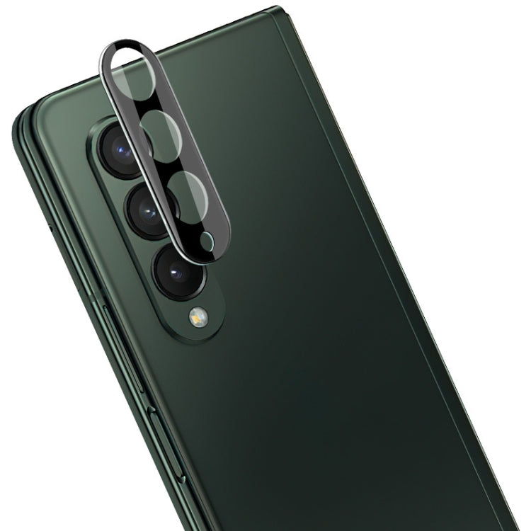 Pellicola in vetro temperato per obiettivo della fotocamera posteriore integrata IMAK con copriobiettivo versione nera, For Samsung Galaxy Z Fold3 5G