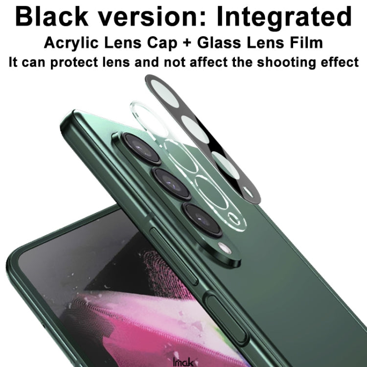 Pellicola in vetro temperato per obiettivo della fotocamera posteriore integrata IMAK con copriobiettivo versione nera, For Samsung Galaxy Z Fold3 5G
