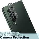 Pellicola in vetro temperato per obiettivo della fotocamera posteriore integrata IMAK con copriobiettivo versione nera, For Samsung Galaxy Z Fold3 5G