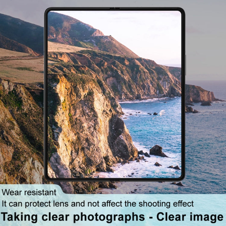 Pellicola in vetro temperato per obiettivo della fotocamera posteriore integrata IMAK con copriobiettivo versione nera, For Samsung Galaxy Z Fold3 5G