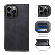 Custodia in pelle a libro orizzontale con struttura in vitello con supporto, slot per carte e portafoglio, For iPhone 13 Pro Max, For iPhone 13 Pro, For iPhone 13, For iPhone 13 mini