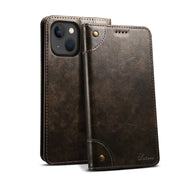 Custodia in pelle a ribalta orizzontale semplice barocca con supporto, slot per carte e portafoglio, For iPhone 13 mini, For iPhone 13, For iPhone 13 Pro, For iPhone 13 Pro Max