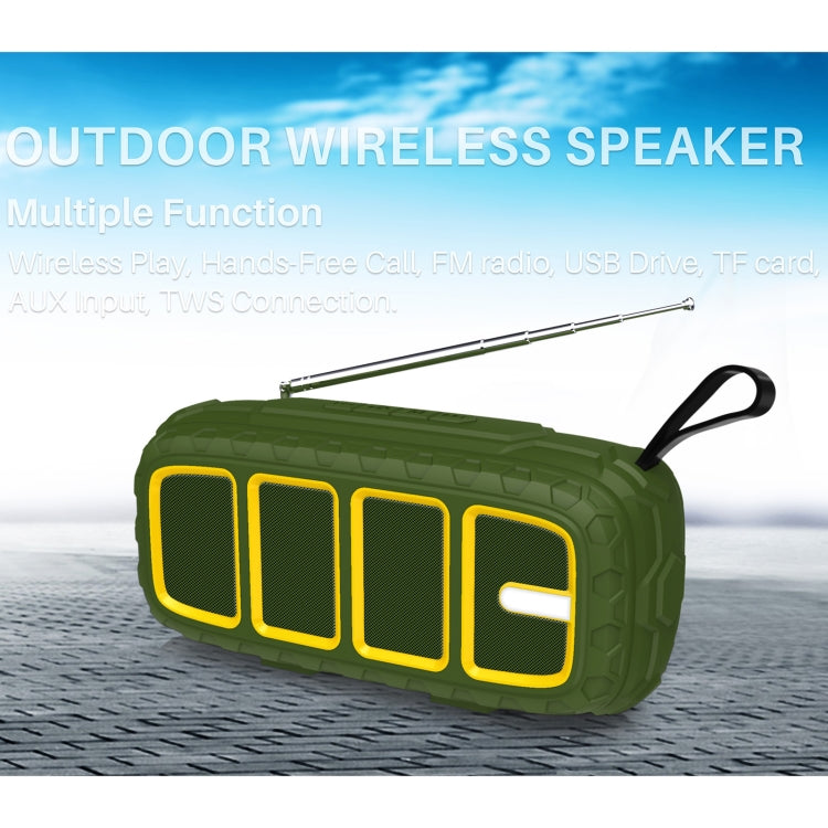 NewRixing NR-5018FM Altoparlante Bluetooth portatile da esterno con antenna, supporto chiamate in vivavoce / scheda TF / disco FM / U