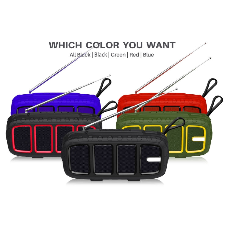 NewRixing NR-5018FM Altoparlante Bluetooth portatile da esterno con antenna, supporto chiamate in vivavoce / scheda TF / disco FM / U