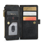CaseMe-C30 PU + TPU Custodia multifunzionale orizzontale in pelle con flip con supporto e slot per schede e portafoglio e tasca con cerniera, For iPhone 12 / 12 Pro, For iPhone 12 Pro Max, For iPhone XS / X, For iPhone XR, For iPhone XS Max